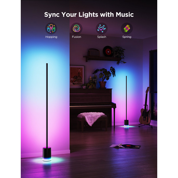 Govee RGBICWW Floor Lamp 2 | Wi-Fi + Bluetooth, Matter | Zwart